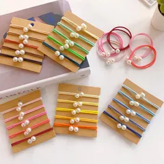 パールヘアゴム 5本セット おしゃれ おしゃれ シンプル 髪留め ヘア留め かわいい 髪飾り 上品 パーティー飾り(メール便送料無料)