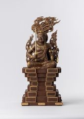 仏教美術 時代 銅製 宇賀 八臂 弁財天像 村上丙造 仏像 共箱 - メルカリ
