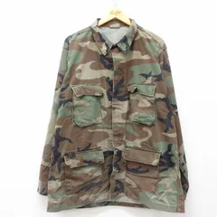 XL/古着 長袖 ミリタリー ジャケット メンズ 90s ウッドランドカモ 茶他 ブラウン 迷彩 25mar06 中古 アウター フライト