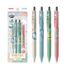 数量限定　ゼブラ×ムーミン　SARASA サラサクリップ　ジェルボールペン 0.5mm 4本セットパック　JJ29‐MM‐4C