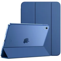 JEDirect iPad 10 ケース（10.9インチ、2022モデル、第10世代用）スリムスタンドハードバック ウェイクアップ/オートスリープ機能付き タブレットカバー (紺)