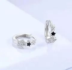 A49【ギフト箱無料】星 スター シルバー リングピアス Silver925