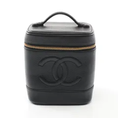 シャネル CHANEL ハンドバッグ ココマーク A01998 ブラック レザー ココマーク 縦型バニティ レディース Used B