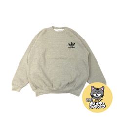 90s 古着 アディダス スウェット USA製 刺繍ロゴ ゆるダボ L