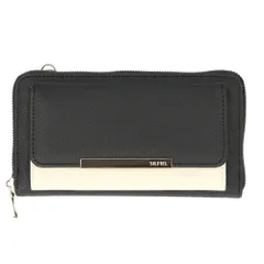 ☆ 4830.ブラック/ホワイト ☆ かぶせポケット お財布ショルダー お財布 ショルダー 大容量 お財布ポシェット レディース お財布ショルダー お財布バッグ ショルダーバッグ 斜めがけ ミニショルダー 大人 かわいい 上品 きれいめ お財布ポーチ 長財布