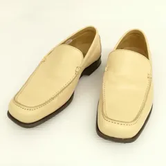 バーバリー BURBERRY BU1380 Uチップ スリッポン ローファー レザー シューズ 24cm クリーム系のサムネイル