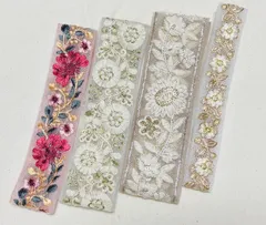 セットF 「特別価格」インド刺繍リボン50cm×4 本セット