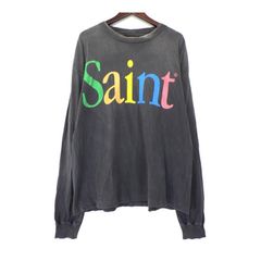 セントマイケル SAINT MICHAEL 25SS 【 LS TEE SM-HR8-0000-032 】 ウォッシュ 加工 レインボー ロゴ ロング スリーブ 長袖 カットソー　n8499