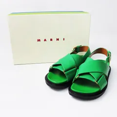 本物保証　MARNI フスベットファークロスサンダル38 ブラック レザー製 フスベット | Marni