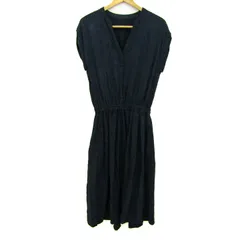 イエナ ワンピース トップス ノースリーブ キーネック 日本製 レディース 38サイズ ネイビー IENA 【中古】