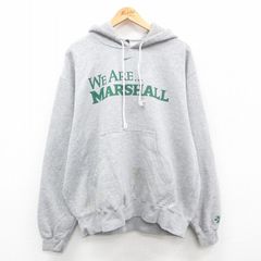 XL/古着 ナイキ NIKE 長袖 スウェット パーカー メンズ 00s ワンポイントロゴ MARSHALL 大きいサイズ グレー 霜降り 24sep12 中古 スエット