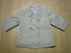 プチバトー PETIT BATEAU 子供服 アウトレット 子供服 女の子 薄手 中綿 ブルゾン ジャケット コート 約 80cm ライトベージュ 秋 アウター ★3 ベビー服 ガールズ 女児 キッズ ベビー 【中古】 リサイクル 古着