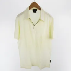 グッチ GUCCI ポロシャツ 半袖 Gロゴ ジップアップ 鹿の子 白 ホワイト ヴィンテージ オールド トップス 無地