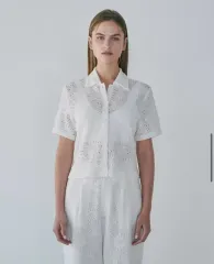 タグ付き 新品 DIAGONAL(ダイアゴナル) Lace set up shirts ( ivory