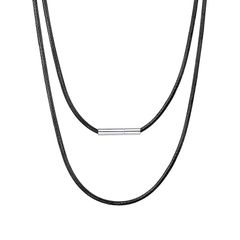 [Bestyle] 紐 ネックレス メンズ チェーン チョーカー ワックスコード 幅2mm ステンレス ペンダント用チェーン