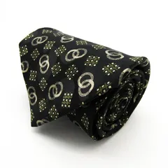 ダーバン ブランド ネクタイ 総柄 ドット 格子柄 シルク PO メンズ ブラック Durban 【中古】