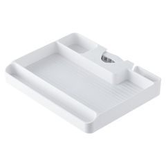 サンワダイレクト 小物入れ トレー ポール/丸パイプ取付 リモコン マイク 棚 ラック ホワイト 100-RACOP5W [ホワイト]