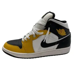 ♪2765 Nike Air Jordan 1 Mid Yellow Ochre スニーカー DQ8426-701 27.5cm 中古 ナイキ エアジョーダン1 ミッド イエローオークル