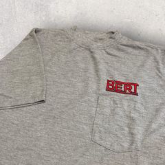 US古着 メキシコ製 RED CAP レッドキャップ BERT 胸ポケット サイドスリット Tシャツ M グレー