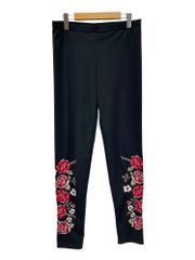 COMME des GARCONS HOMME PLUS (コムデギャルソンオムプリュス) フローラル刺繍 レギンス パンツ PI-T035 L ブラック レディース/028