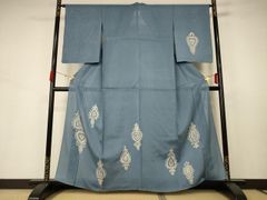 平和屋着物○天目織 お召 切嵌更紗花文 正絹 逸品 AAAU8465zg