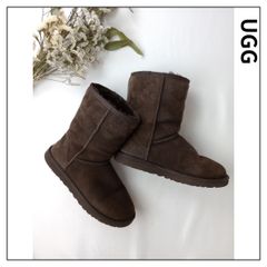 UGG アグ W CLASSIC SHORT ムートン ショートブーツ ブラウン 茶 38/24CM (81E＋1265)25F