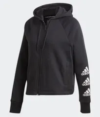 新品‪ パーカー スタック ロゴ フルジップ フリース パーカー アディダス