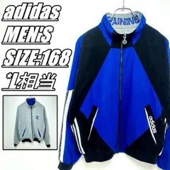 【US古着･80~90’s】adidas　アディダス　リバーシブルジャケット　メンズ　サイズ表記168　L相当　ブルー×ブラック×ホワイトorグレー×ブラック