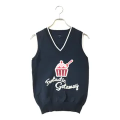 中古 レディース キャロウェイ Callaway ベスト M 紺 ネイビー Vネックニット 春夏秋