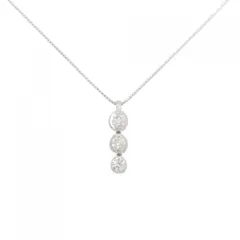 K18WG スリーストーン ダイヤモンド ネックレス 0.50CT