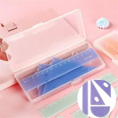 定規セット 4点セット 15cm直線定規 三角定規 分度器入り 算数や学校用にぴったり シンプルでおしゃれな文房具 小学生 男の子 女の子向け ni10000a379