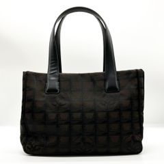 シャネル ニュートラベルライン トートPM ショルダーバッグ 9番台 ナイロンキャンバス ブラウン レディース CHANEL ABランク 中古