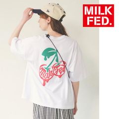 tシャツ Tシャツ ミルクフェド milkfed MILKFED MELT CHERRY WIDE S/S TEE 103242011025 レディース ホワイト 白 ティーシャツ ブランド ティシャツ チェリー さくらんぼ 丸首 おしゃれ 可愛い ロゴ