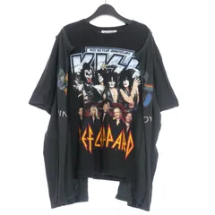 ディスカバード DISCOVERED KISS 再構築プリントTシャツ 半袖カットソー F ブラック  黒のサムネイル
