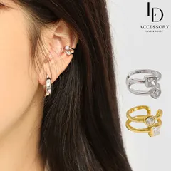 C025 イヤーカフ ジルコニア キラキラ シンプル 片耳 ユニーク イヤカフ silver925 シルバー ゴールド イヤーカフス 金属アレルギー対応 金アレ 