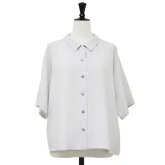 【美品】mizuiro ind ミズイロインド シャツ ライトグレー サイズ:FREE / 開襟 半袖 シャツ / オープンカラー ワイドシルエット / 日本製 / トップス ブラウス【レディース】【中古】