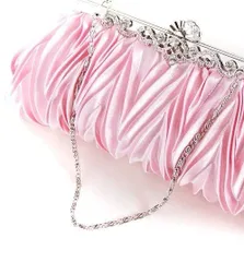 ショルダー クラッチ パーティー バッグ 3way 高品質 サテン ピンク 春