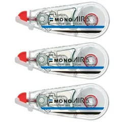 [送料込]モノカラー_3個パック_5mm幅 トンボ鉛筆 修正テープ MONO モノエアー使いきりタイプ 5mm 3個 (テープ幅5mm×10m) KPB-325