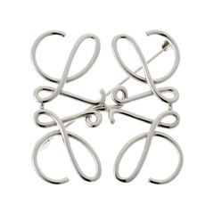 ロエベ / LOEWE　アナグラム ブローチ　111.25.020　メタル　パラジウム(シルバー) 【中古】 商品番号 K-158108