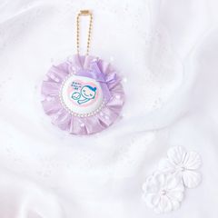 ハンドメイド　両面マタニティマーク　チュールロゼット　ホワイトxパープル　完成品