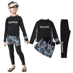 【特売】[WindTour] キッズ 水着 男の子 セパレー 3点セット【長袖ラッシュガード+レギンス＋ショートパンツ】スクール水着 男子 上下セット 子供水着 水泳パンツ スイムパンツ スイムウェア ラッシュガード キッズ UVカット 130 140 150