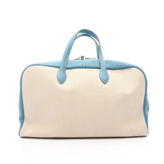 HERMES エルメス ヴィクトリア50 エクリュ ブルージーン ボストンバッグのサムネイル