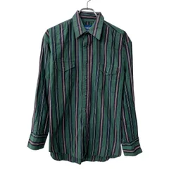 Wrangler 長袖 ストライプシャツ L～ グリーン ラングラー スナップボダン 胸ポケット 長袖シャツ トップス 春物 a710-5554のサムネイル