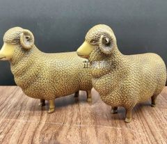 銅製 緬羊 置物 1対 銅羊 装飾品 工芸品 美術品 置物 銅製 緬羊 置物 1対 銅羊 装飾品 工芸品 美術品 置物 - メルカリ