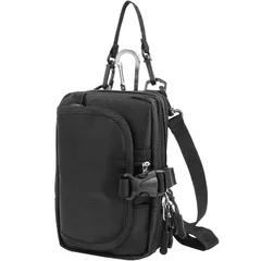 [CARRY ALL BEFORE ONE] 多機能 3WAYスマホポーチ スマホショルダー ショルダーポーチ ベルトポーチ 携帯 ポーチ 軽量 2台持ち ダブルジッパー ウエスト/ショルダーベルト付き 撥水 防傷加工 A6ノート 6.7インチ対 [ブラック]