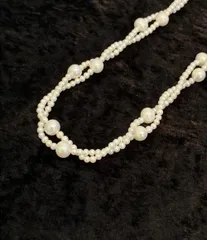 美品 2連ネックレス 淡水パール 4-10mm レディース