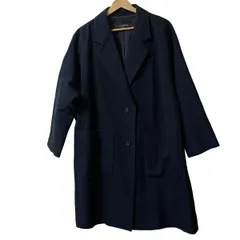 美品【J&MDAVIDSON】 ノーカラーコート ブラウン 6 寸法図【NO.644】ノーカラーのすっきりラウンドネックコート [M