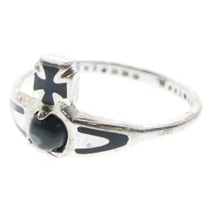 Vivienne Westwood (ヴィヴィアンウエストウッド) オーブ リング 指輪 シルバー×ブラック SV925 #XS 1.6g
