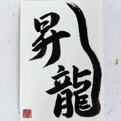 No.9 『昇龍』画仙紙はがき 書 手描き 1点もの
