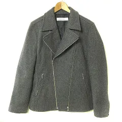 タケオキクチ TAKEO KIKUCHI TOKYO ライダースジャケット ダブル ウール ジップアップ グレー 2 ■GY18のサムネイル